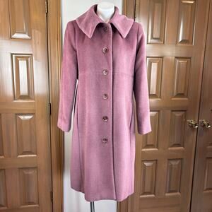 Bern and Mort Dress Overcoat Dusty Rose Alpaca wool blend size 12